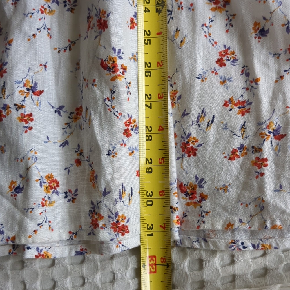 Reformation Harris Gabrielle Linen Mini Dress‎ Puff Sleeve Floral Size 4 - Picture 11 of 12